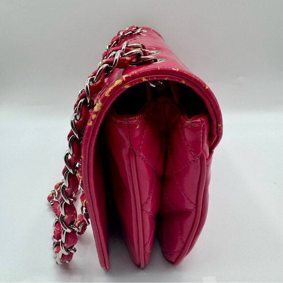 CHANEL - Small Pink Vinyl Lipstick Flap Bag | Fair to Good Condition - Picture 7 of 16